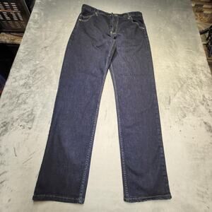 Dearborn Denim Jeans Mens 35x33 Blue Relaxed Fit Straight Leg Dark Wash Made USA